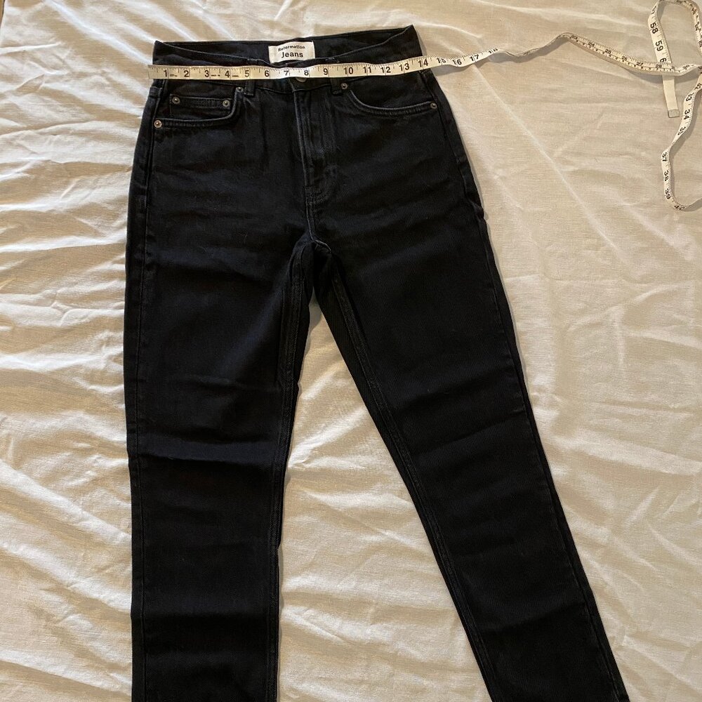 Reformation Jeans Black Mid Rise Ankle Denim